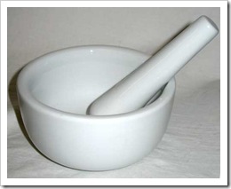 Marble mortar and pestle