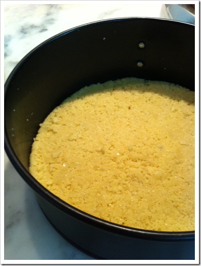 The cheesecake base before I baked it The cheesecake base before I baked it